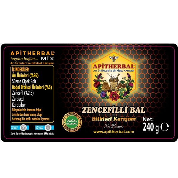 Apitherbal Mix Zencefilli Bal (Kış Macunu) 240 g - Görsel 2