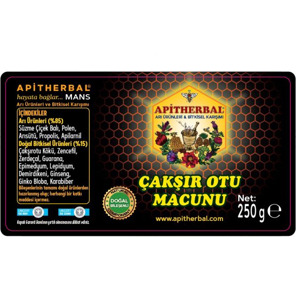 Apitherbal Mans Arı Ürünleri ve Bitkisel (Çakşır Otu) Macunu 250 g - Görsel 2